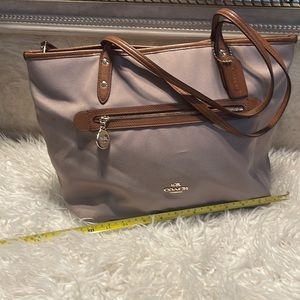 Coach large solid canvas shoulder bag.